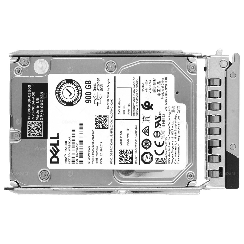 XTH17 G14  DELL 15E900 EXOS G14 HDD 900GB 15K SAS 12G 2.5" SFF